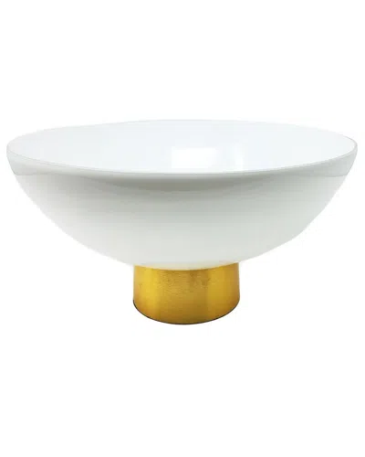 ALICE PAZKUS ALICE PAZKUS WHITE GLASS BOWL ON GOLD BASE