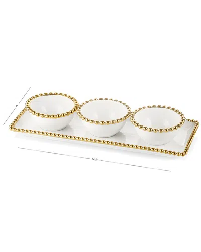 ALICE PAZKUS ALICE PAZKUS WHITE PORCELAIN RELISH DISH 14.5IN