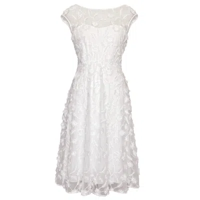 ALIE STREET LONDON WOMEN'S WHITE MELODY MIDI LACE WEDDING DRESS IN IVORY