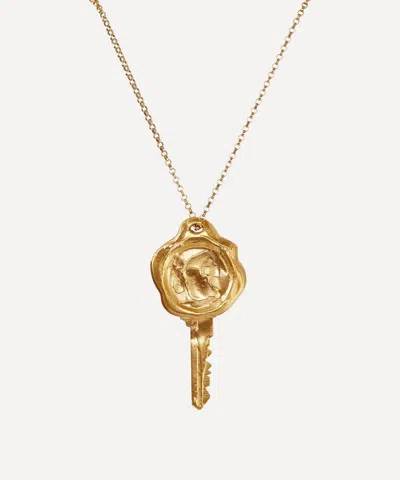 ALIGHIERI ALIGHIERI 24CT GOLD-PLATED KEY TO THE LIBRARY PENDANT NECKLACE