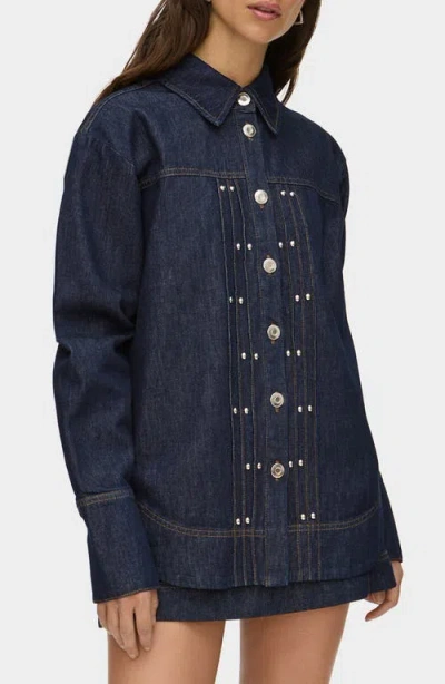 ALIGNE ALIGNE FOG STUD DETAIL ORGANIC COTTON DENIM JACKET