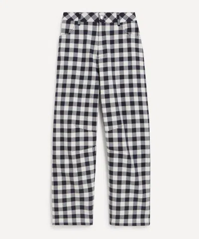 ALIGNE ALIGNE WOMEN'S NED CHECK BARREL-LEG TROUSERS