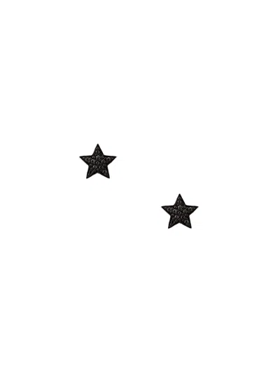 ALINKA BLACK RHODIUM 18KT WHITE GOLD STASIA MINI STAR DIAMOND STUD EARRINGS