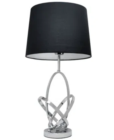 ALL THE RAGES ELEGANT DESIGNS MOD ART POLISHED CHROME TABLE LAMP WITH BLACK SHADE