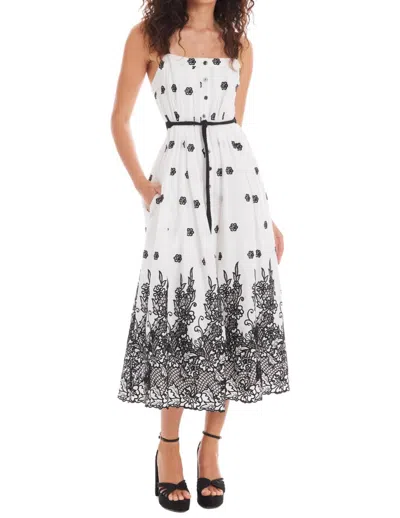 ALLISON NEW YORK DOVER DRESS IN WHITE/BLACK