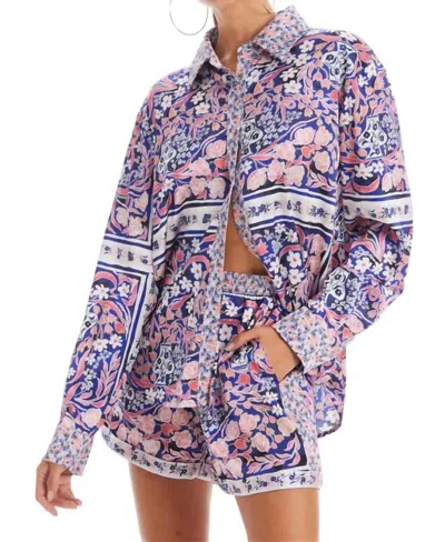 ALLISON NEW YORK MIA SHIRT IN FLORAL SCARF