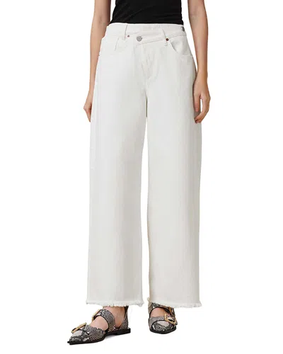 ALLSAINTS AKI HIGH RISE WIDE LEG JEANS IN CHALK WHITE