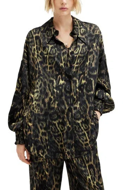 ALLSAINTS ALLSAINTS CHARLI RELAXED FIT SATIN BUTTON-UP SHIRT