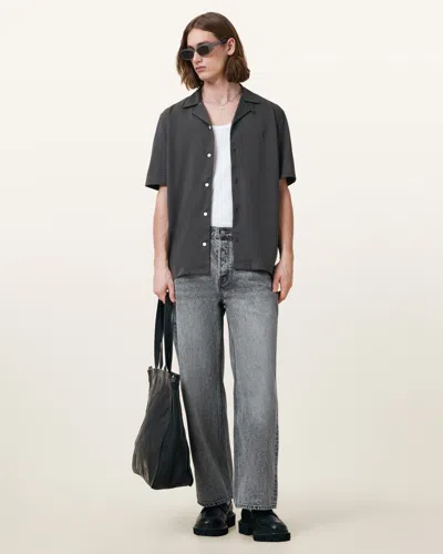 ALLSAINTS COTTON HUDSON RELAXED FIT RAMSKULL SHIRT