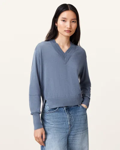 ALLSAINTS MERINO WOOL JULIEANA V NECK WOOL JUMPER