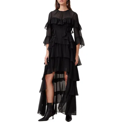 ALLSAINTS ALLSAINTS NAT TIERED RUFFLE HIGH-LOW DRESS