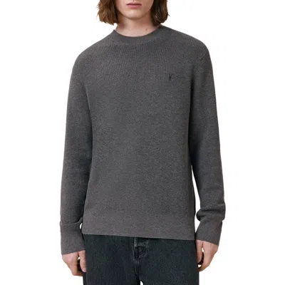 ALLSAINTS ALLSAINTS OVERSIZE COTTON & WOOL WAFFLE CREWNECK SWEATER