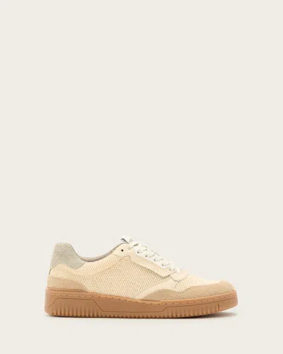 ALLSAINTS COTTON REGAN MESH AND SUEDE LOW TOP TRAINERS