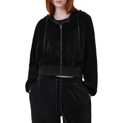 ALLSAINTS ALLSAINTS VINNY FRONT ZIP VELVET HOODIE