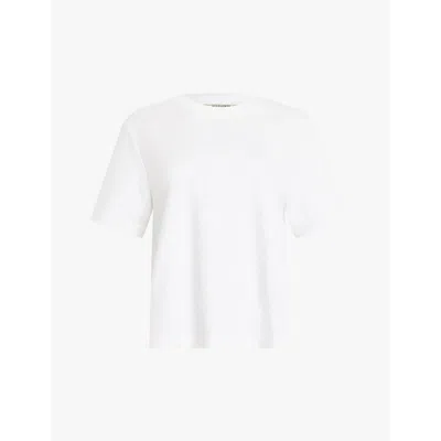 ALLSAINTS WOMENS WHITE LISA RELAXED-FIT SHORT-SLEEVE COTTON T-SHIRT