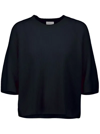 ALLUDE RIBBED-KNIT T-SHIRT