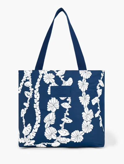 ALOHA COLLECTION SHELL LEI DAY TRIPPER TOTE - WHITE/NAVY BLUE - 001 TALBOTS