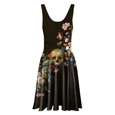ALOHA FROM DEER WOMEN'S BLACK / BROWN DANSE MACABRE CIRCLE DRESS