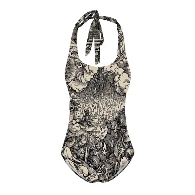 ALOHA FROM DEER WOMEN'S BROWN DURER SERIES FIFTH SEAL OPEN BACK SWIMSUIT