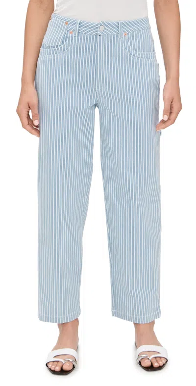 ALOHAS LORENZA STRIPES BLUE WHITE DENIM TROUSERS BLUE