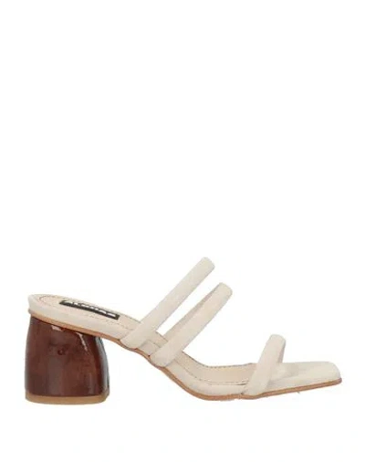 ALOHAS ALOHAS WOMAN SANDALS BEIGE SIZE 7.5 LEATHER