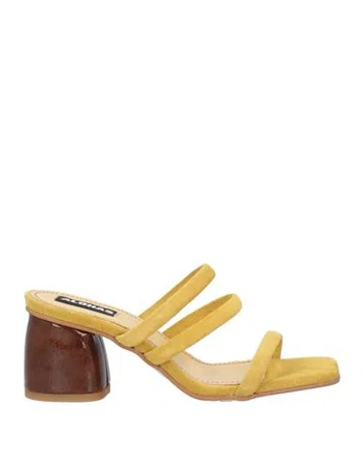 ALOHAS ALOHAS WOMAN SANDALS YELLOW SIZE 7.5 LEATHER