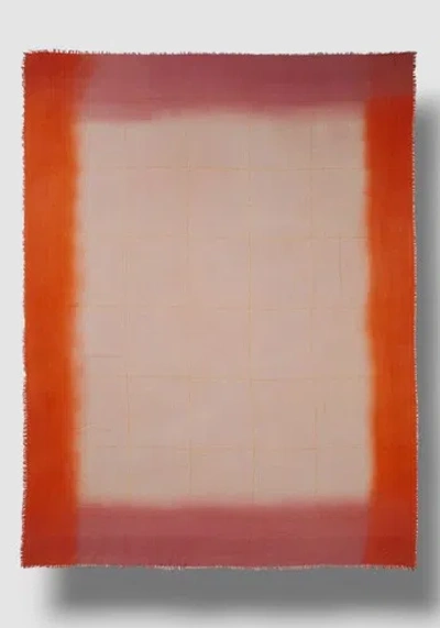 ALONPI $895 ALONPI X NEIMAN MARCUS MEN'S MATILDE ORANGE PINK CASHMERE ITALY SILK SCARF