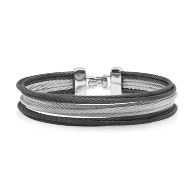 ALOR MEN'S TRIPLE STACK BRACELET IN BLACK & GREY