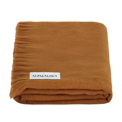 ALPACA LOCA WOMEN'S BROWN SLIM SCARF CAMEL