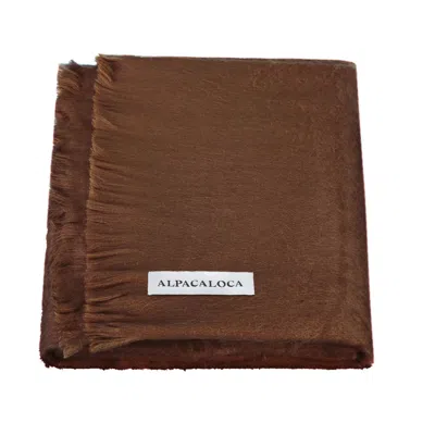 ALPACA LOCA WOMEN'S SCARF/SHAWL BROWN ALPACA WOOL