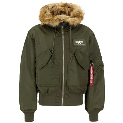 ALPHA INDUSTRIES ALPHA INDUSTRIES BOMBERJACKE FLIEGER-JACKE 45P HOODED CUSTOM DARK GREEN HERREN