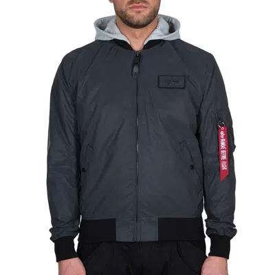 ALPHA INDUSTRIES ALPHA INDUSTRIES HERREN BOMBERJACKE MA-1 LW HOOD REFLECTIVE BLACK