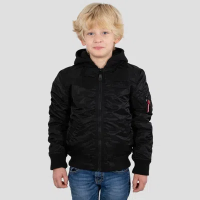 ALPHA INDUSTRIES ALPHA INDUSTRIES JACKE MA-1 DETACHABLE HOOD KIDS/TEENS BLACK/BLACK