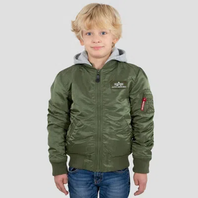 ALPHA INDUSTRIES ALPHA INDUSTRIES JACKE MA-1 DETACHABLE HOOD KIDS/TEENS SAGE-GREEN