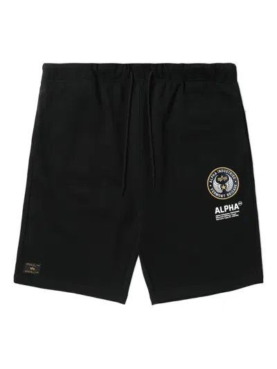 ALPHA INDUSTRIES LOGO-EMBROIDERED SHORTS