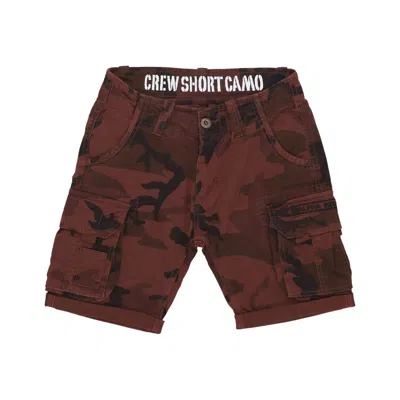 ALPHA INDUSTRIES MEN'S CREW SHORT CAMO BURNED CAMO SHORTS