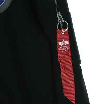 ALPHA INDUSTRIES MEN'S LIGHTWEIGHT HOODED SWEATSHIRT APOLLO MISSION HOODIE BLACK