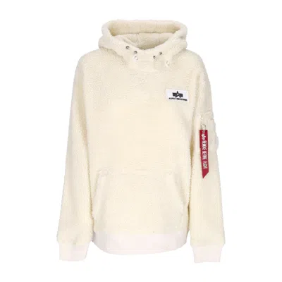ALPHA INDUSTRIES MEN'S TEDDY HOODIE OFF WHITE