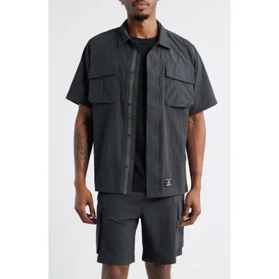 ALPHA INDUSTRIES ALPHA INDUSTRIES SEERSUCKER SHORT SLEEVE BUTTON-UP SHIRT