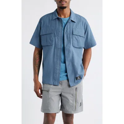 ALPHA INDUSTRIES ALPHA INDUSTRIES SEERSUCKER SHORT SLEEVE BUTTON-UP SHIRT