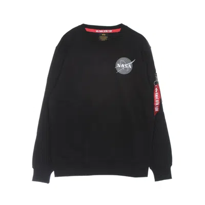 ALPHA INDUSTRIES SPACE SHUTTLE SWEATER MEN'S CREW NECK SWEATSHIRT BLACK