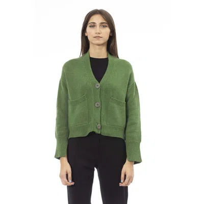 ALPHA STUDIO ALPHA STUDIO GREEN MERINO WOOL WOMEN WOMEN'S CARDIGAN