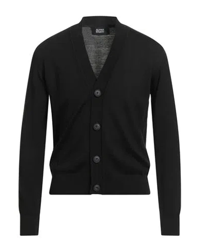 ALPHA STUDIO ALPHA STUDIO MAN CARDIGAN BLACK SIZE 48 MERINO WOOL