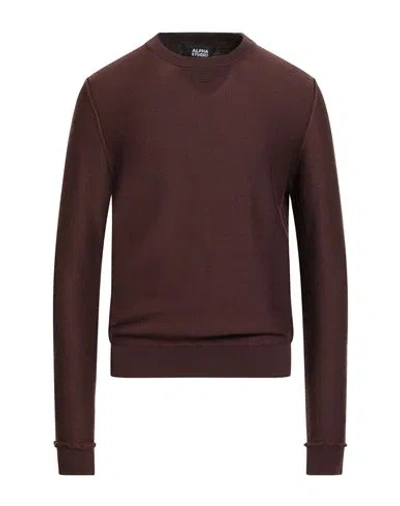 ALPHA STUDIO ALPHA STUDIO MAN SWEATER CHOCOLATE BROWN SIZE 40 WOOL