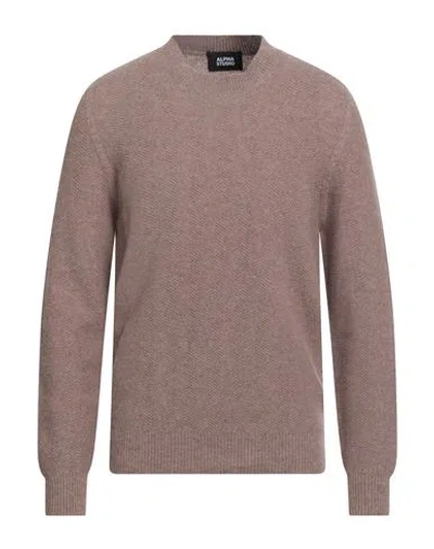 ALPHA STUDIO ALPHA STUDIO MAN SWEATER LIGHT BROWN SIZE 44 GEELONG WOOL