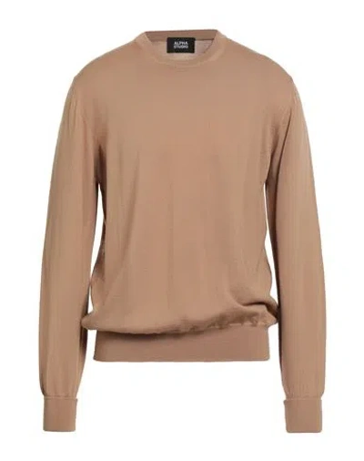 ALPHA STUDIO ALPHA STUDIO MAN SWEATER SAND SIZE 44 COTTON