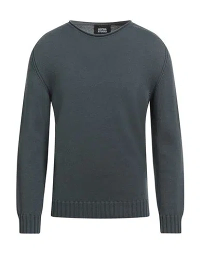 ALPHA STUDIO ALPHA STUDIO MAN SWEATER SLATE BLUE SIZE 44 MERINO WOOL