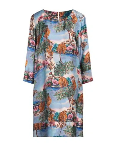 ALTEA ALTEA WOMAN MINI DRESS SLATE BLUE SIZE 4 SILK