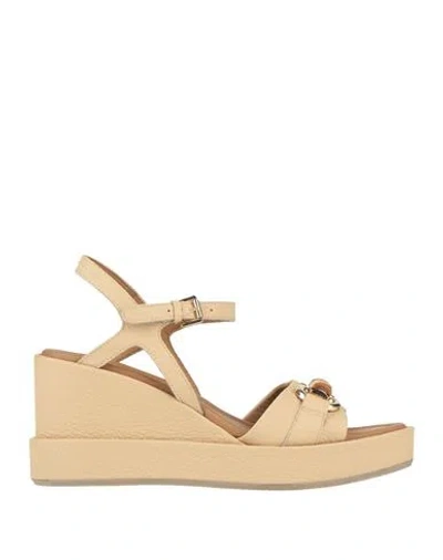 ALTRAOFFICINA ALTRAOFFICINA WOMAN SANDALS BEIGE SIZE 8 LEATHER