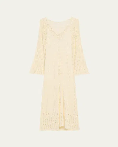 ALTUZARRA JEMMY OPEN KNIT LONG-SLEEVE MIDI DRESS